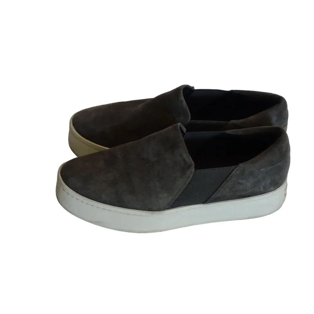 Vince Gray Suede Slip-On Platform Loafers Sneakers Women Size 8 EUR 38 - Picture 4 of 9